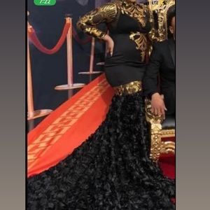 Black and gold pretty prom dress